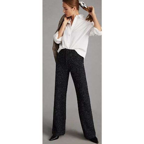 Anthropologie Pants - NWT Essentiel Antwerp High Rise Wide Leg Black Pants Sz. 6